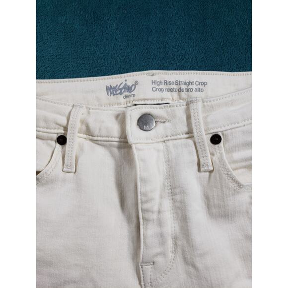 Mossimo Jeans Size 4 Womens White Stretch Denim Pants High Rise Straight Cropped - Picture 5 of 11